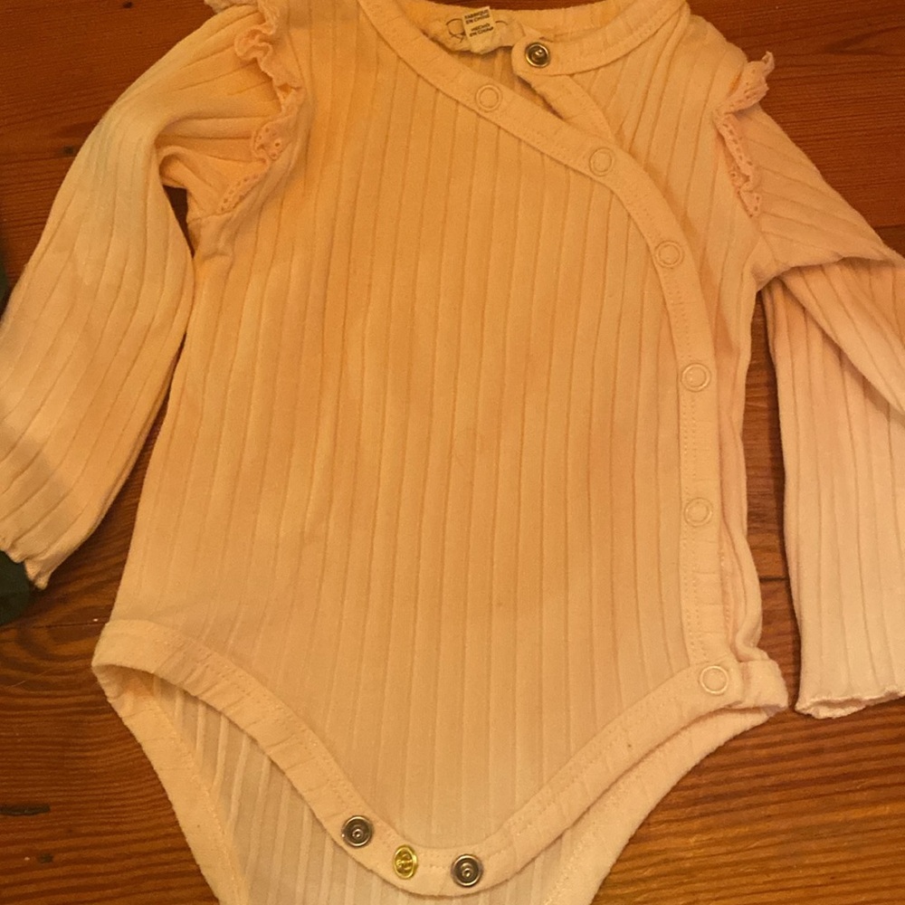 Janie and Jack Green & Pink Ribbed Ruffle Matching Sets - Picture 5 of 8